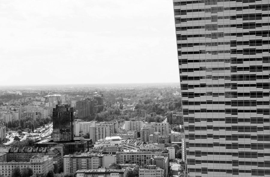 Widok z Pałacu Kultury w Warszawie