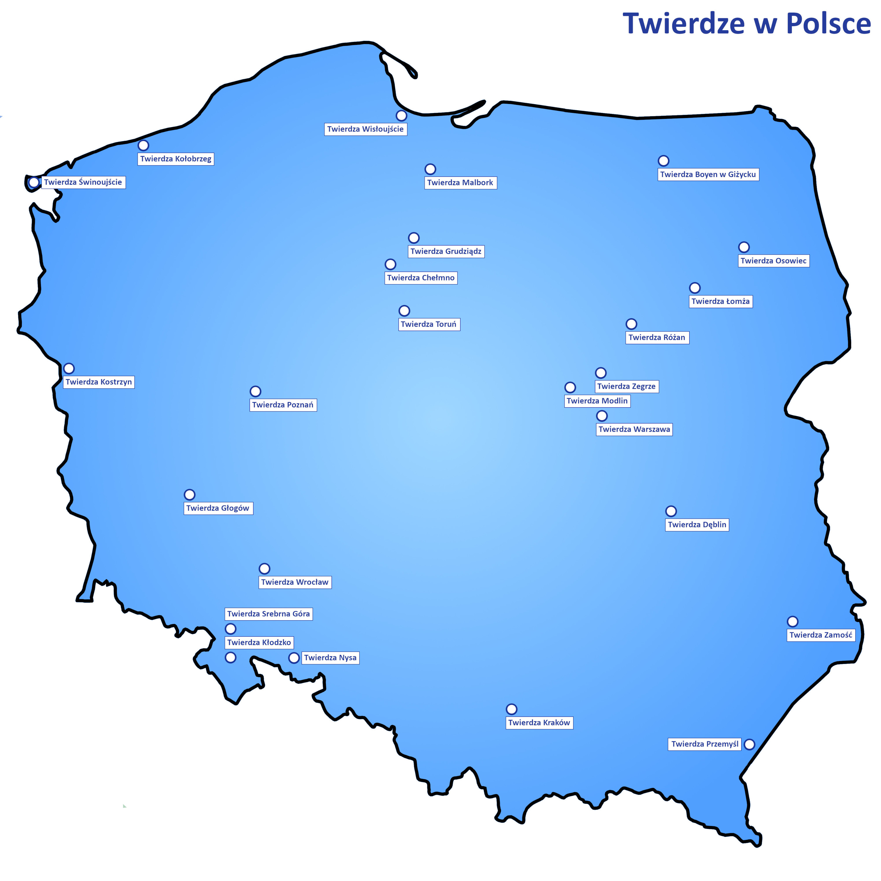 Mapa Twierdzy w Polsce